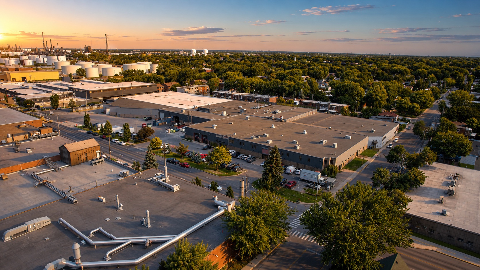 Vue aérienne de l'entrepôt Marien à Montréal-Est